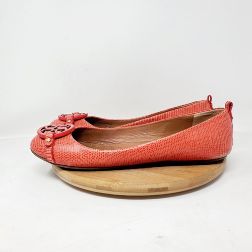 Tory Burch Mini Miller Womens 9.5 Lizard Print Leather Ballet Flat Slip On Shoes - Picture 7 of 16