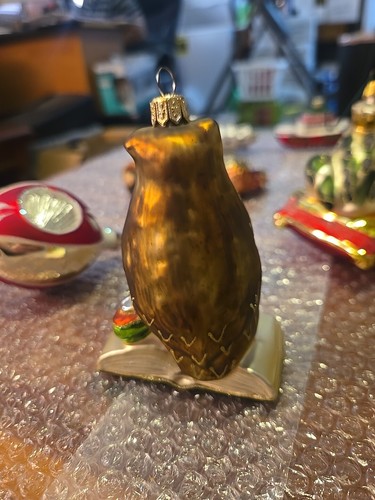 Coppenrath Wise Old Owl - Polish Blown Glass Christmas Ornament - Picture 3 of 6