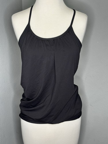 Lululemon Damen Flow 2-in-1 Sport BH Tank Top Schwarz Größe 4 - Bild 2 von 8