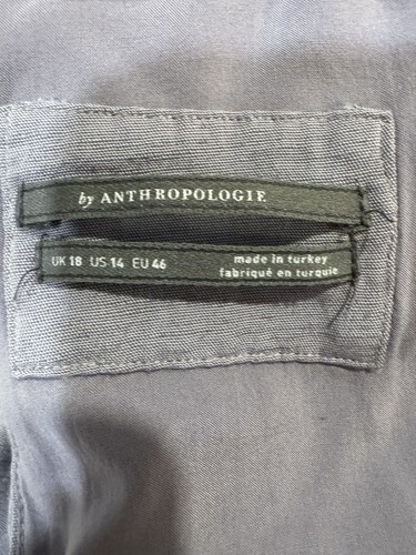 Anthropologie Faux Wrap Linen Blend Mini Dress Size 14 - Picture 15 of 15