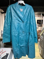 Jessica London Turquoise Leather Swing Coat Size 24w