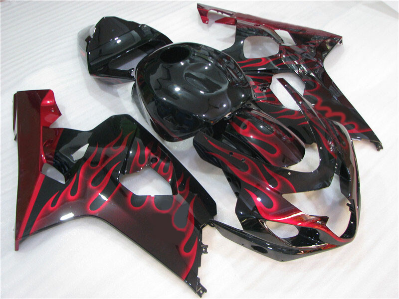CC Black Red Injection Fairing Kits Fit for Suzuki 2004-2005 GSXR 600 750 o017 image