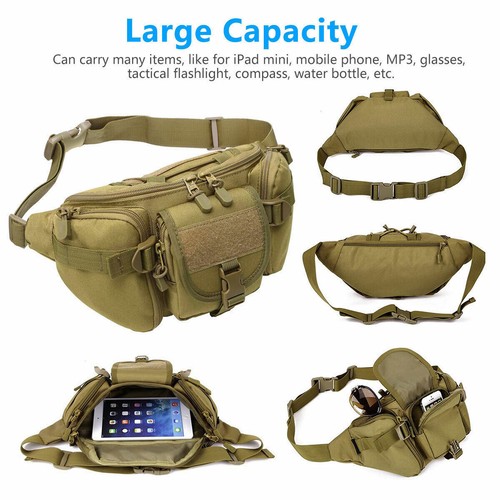 Taktische Fanny Pack Hummeltasche Taillentasche Militär Hüftgürtel Outdoor Wandern Angeln USA - Bild 15 von 36