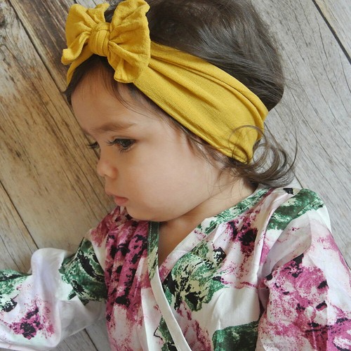 3 PCS Baby Kid Girl Bowknot Stretch Turban Nylon Headband Elastic Hair Band  - Picture 3 of 11