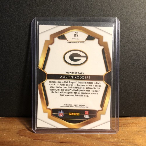 🔥2018 Select Football Aaron Rodgers Premier Level Prizm Silver-Mint🔥 - Picture 2 of 4