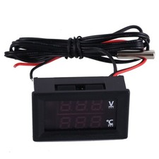 1x 12V 24V LED Display Car Voltage Water Temperature Gauge Voltmeter Thermometer