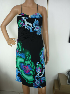 Roberto Cavalli Kleid Sommerkleid Minikleid S/M Blumenkleid Spaghettiträgerkleid