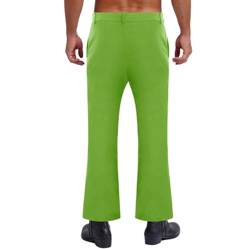 Men Bell Bottom Pants 70s Disco Outfits Bell Bottom Slim Fit Retro Flared AU - Picture 72 of 143