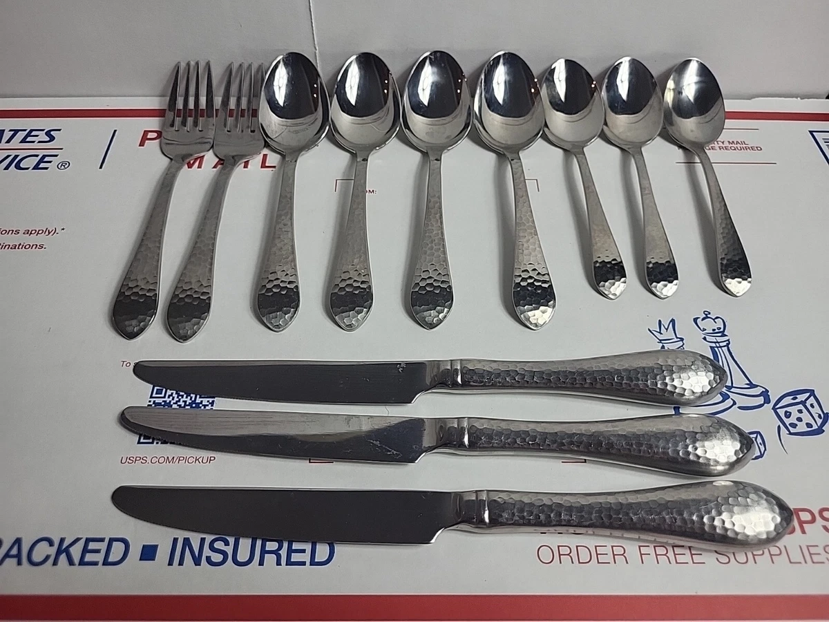 Reed Barton Stainless Steel Flatware Replacements Hammered Antique Glossy 12