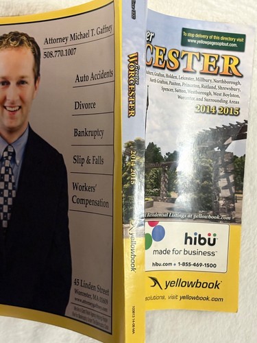 Greater Worcester Phone Book YellowBook 2014 2015 Massachusetts Directory Pages - Picture 3 of 5