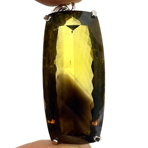 Ciondolo Argento Sterling 925 Quarzo Limone Bio Naturale Certificato 29,54 Gms 48x20mm - Foto 9 di 12