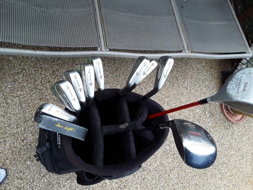 WILSON DRIVER & 5 WOOD; DUNLOP IRONS; PUTTER; G BAG; MEN'S R/H