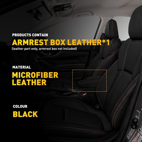 Fits 18-23 Subaru Crosstrek Center Console Armrest Slip-on Cover Orange Stitch - Picture 5 of 11