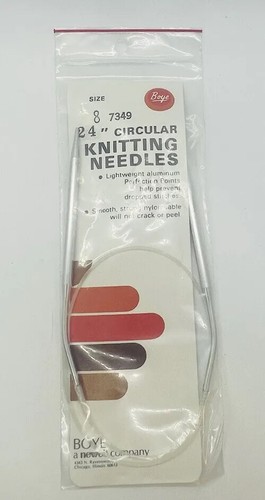 Boye size 8 circular knitting needles 24 inches #7349 Vintage in Original Pkg - Picture 5 of 5
