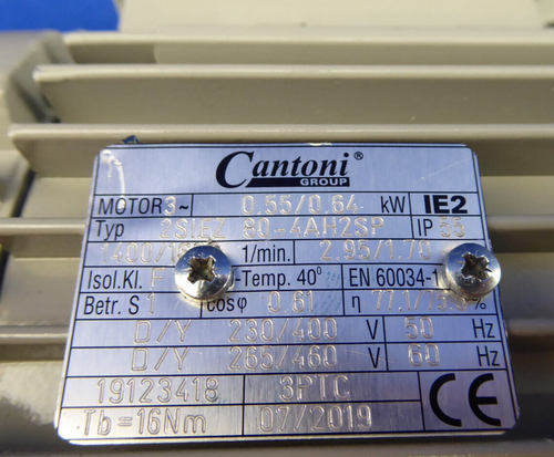 Moteur Ferag Cantoni Group avec frein 2SIEZ 80-4AH2SP, 0,55 kW moteur électrique - Photo 3 sur 5