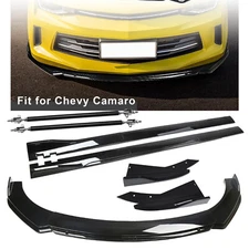 For Chevy Camaro Front Bumper Lip Spoiler Splitter Body Kit Side Skirt