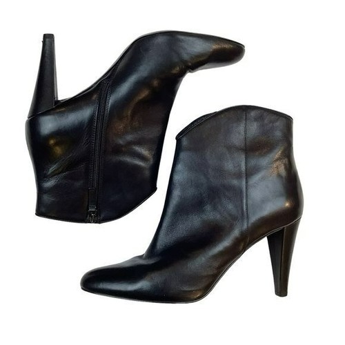 Halogen Stiletto Side Zip Black Leather Bootie Womans 12 - Picture 15 of 15