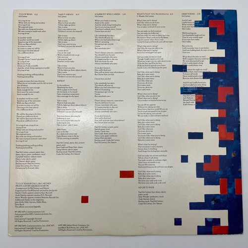 Paul McCartney Tug of War Vinyl LP 1982 Columbia Records VG+ - Picture 5 of 9