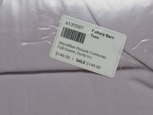 Edredón Pottery Barn Teen Microfibra Pintuck, Color Iris Polvoriento Reina Completo Nuevo - Imagen 2 de 5