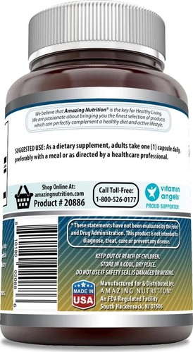Amazing Nutrition Formulas Taurine Supplement 1000 mg 100 Capsules EXP 11/2027 - Picture 3 of 3