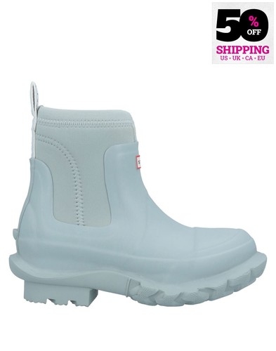 RRP €350 STELLA MCCARTNEY x HUNTER Wellington US5 UK3 EU36 Logo Grey Round Toe