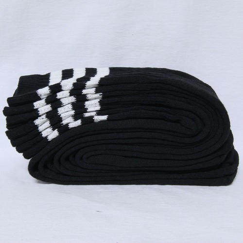 Un par de algodón 3 rayas debajo de la rodilla tubo calcetines Old School 24 "Fútbol Deportes suaves - Imagen 5 de 13