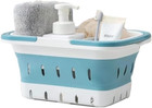 Plastic Caddy for Cleaning Supplies Products, Storage Collapsible Basket with Ha