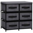 NNEVL Storage Cabinet with 6 Drawers 55x29x55 cm Grey Steel