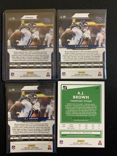 AJ Brown Lot (4) 2020 Prizm Green + 2nd Year - Picture 2 of 2