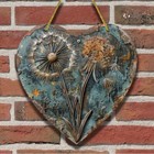 Metal Sign Wreath Center RUSTIC DANDELIONS 8 x 8