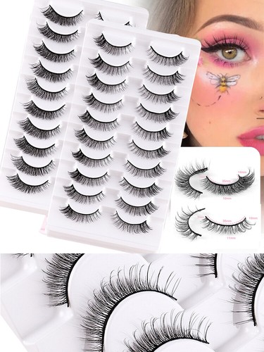 10 Paar Weiche 3D-Nerzwimpern Lange Gekreuzte Falsche Wimpern Natürliches / - Bild 21 von 29