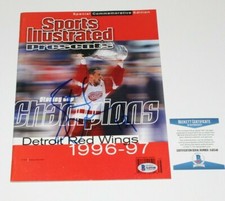 STEVE YZERMAN SIGNED RED WINGS SPORTS ILLUSTRATED (SI) MAGAZINE BECKETT COA
