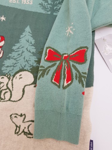 Disneyland Resort Holiday Xmas Spirit Jersey Green Knit Adult Disney Top S Small - Picture 10 of 17