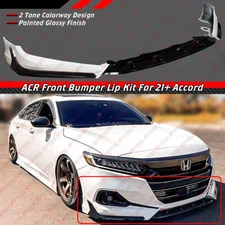 For 2021 2022 Honda Accord ACR Painted White Pearl Front Bumper Lip Splitter Kit