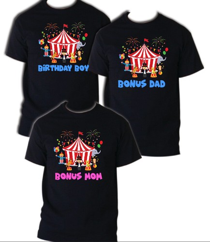 Circus Family Birthday Shirts, Birthday Boy Birthday Tee Shirt Carnival Bodysuit - Picture 8 of 8