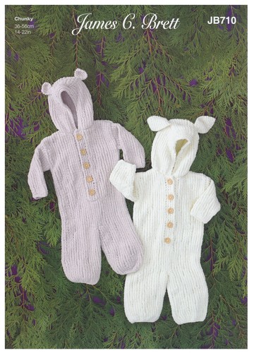 Baby Knitting Pattern Bear or Rabbit All in One James Brett Chunky JB710 - Picture 4 of 4