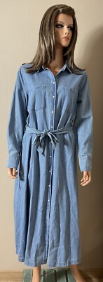 GRACE & MILA blaues Hemdblusenkleid Gr. 38 Neu