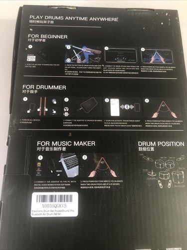 AeroBand Pocket Drum 2 Plus Electric Air Drum w/ Drumsticks And Pedals As Is - Picture 4 of 15