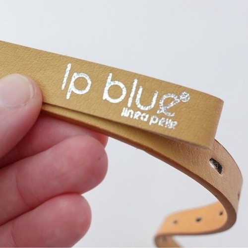 LP Blue Linea Pelle Tan Faux Leather Perforated Belt Tan Sz Small - Picture 10 of 14