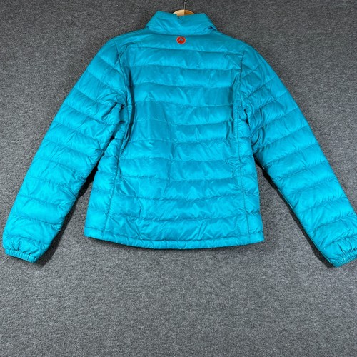 Marmot Hype 700 Fill Down Puffer Jacket Womens Size S Small Teal Orange - Picture 11 of 14