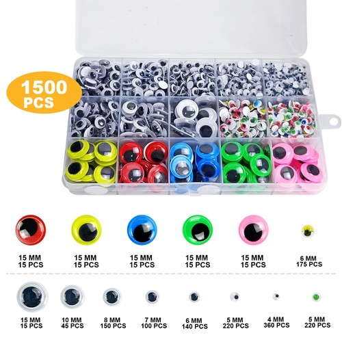 1680 piezas Googly Eyes autoadhesivo, Google Eyes para manualidades, conjunto multicolor... - Imagen 2 de 7