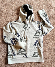 REEBOK Classic Graphic Logo Hoodie Sweatshirt Men's Medium Sea Spray Green