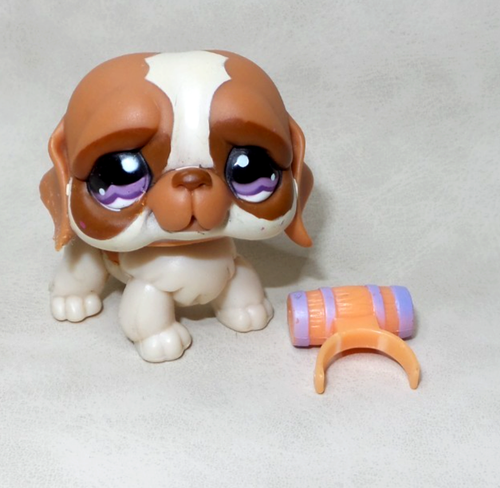 LITTLEST PET SHOP PETSHOP LPS #1118 HASBRO DOG HUND SAINT BERNARD LILA AUGEN - Bild 2 von 8