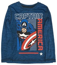 Jumping Beans Boys Long Sleeve Blue Active Captain America T-Shirt Tee Shirt 12