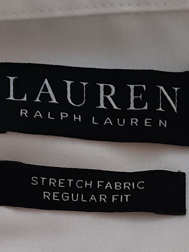 Camisa de Vestir Lauren Ralph Lauren Etiqueta Negra Talla M Puños Franceses, Blanca. NS-1 - Imagen 9 de 11