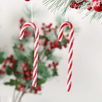 Zuckerstangen Weihnachtsbaum AnhäNger 64 StüCk Acryl Rot Dekoration Weihnachten