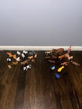Lot Of 30 Safari Ltd Plastic Animal Toy Figures Various Birds Horses Farm Animal