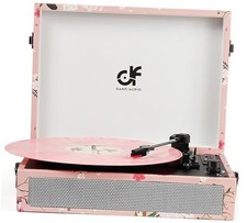 Vinyl Record Player Bluetooth with with Built-in Speakers, Vintage Portable