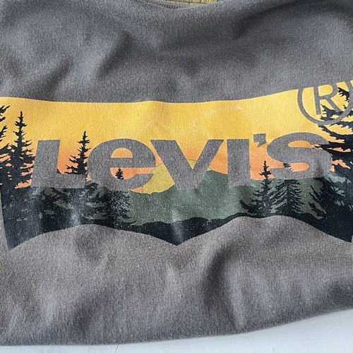 Levi's Long Sleeve Grey Shirt Size Large Mens Yellow Block Classic Print - Picture 17 of 19
