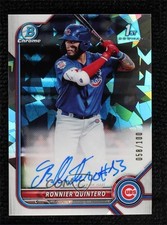 2022 Bowman Chrome Prospect Atomic Refractor 58/100 Ronnier Quintero Auto 3a1